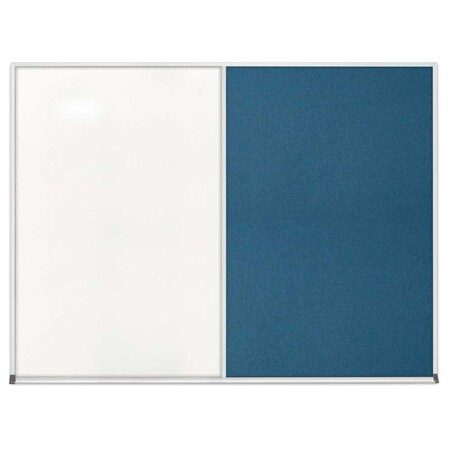 United Visual Products Triple Door Radius Corkboard, 72"x36", Sat, UV7005RC-SATIN-RUBBER UV7005RC-SATIN-RUBBER
